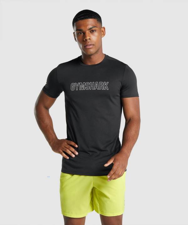 Panske Tricka Gymshark Arrival Graphic Čierne | UA6049387